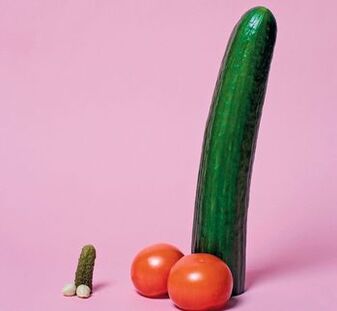 kicsi és megnagyobbodott pénisz a zöldségek példáján